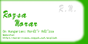 rozsa morar business card